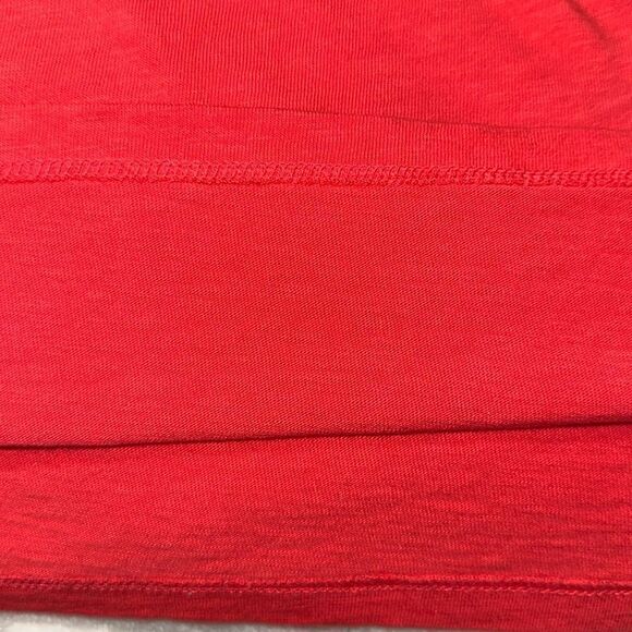 Talbots L Red Crochet Lace Pleated Front Short Sleeve Cotton Modal Tee - Picture 9 of 11